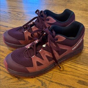 Salomon Burgundy and Maroon Trail Sneakers